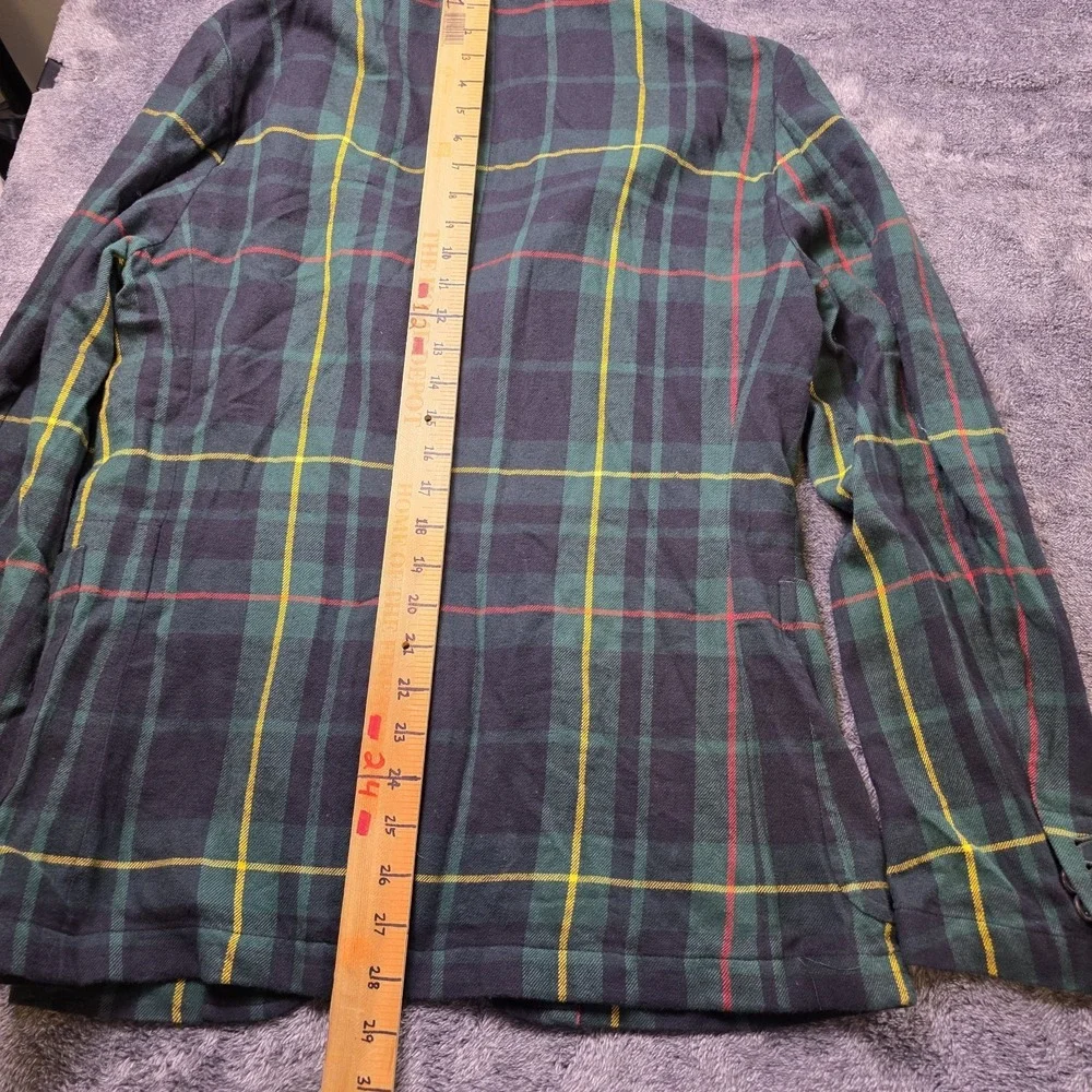 Polo Ralph Lauren Tartan Plaid Flannel‎ Sport Coat Mens M Jacket Surgeons Cuff